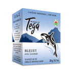 Tega organic tea box with a whale design on a white background