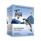 Tega Organic Tea box with a whale design on a white background