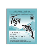 Tega Organic Tea package with a whale illustration on a blue background