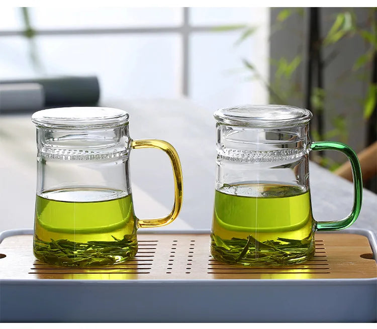 Heat-Resistant Glass Teacup with Filter