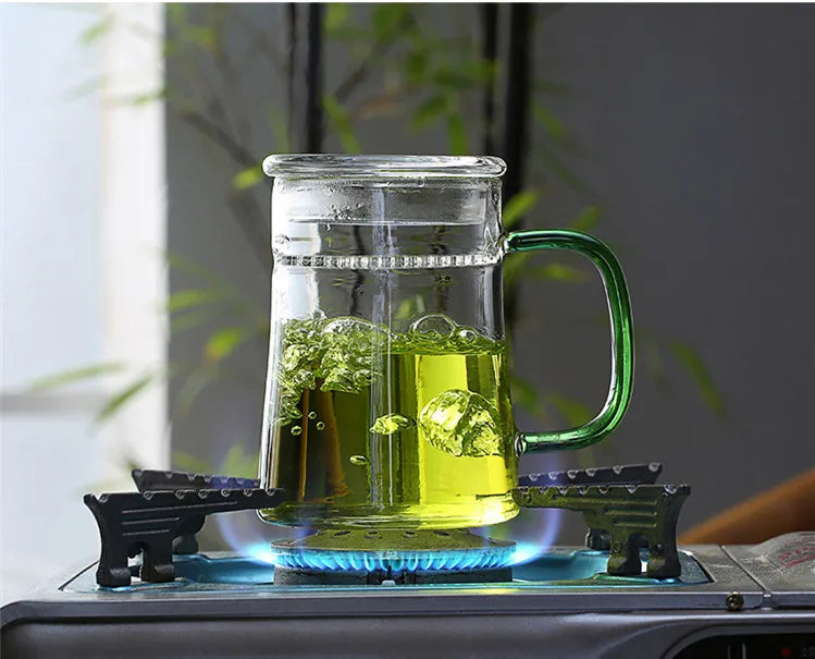 Heat-Resistant Glass Teacup with Filter