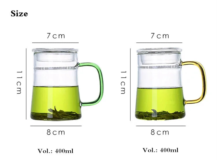 Heat-Resistant Glass Teacup with Filter