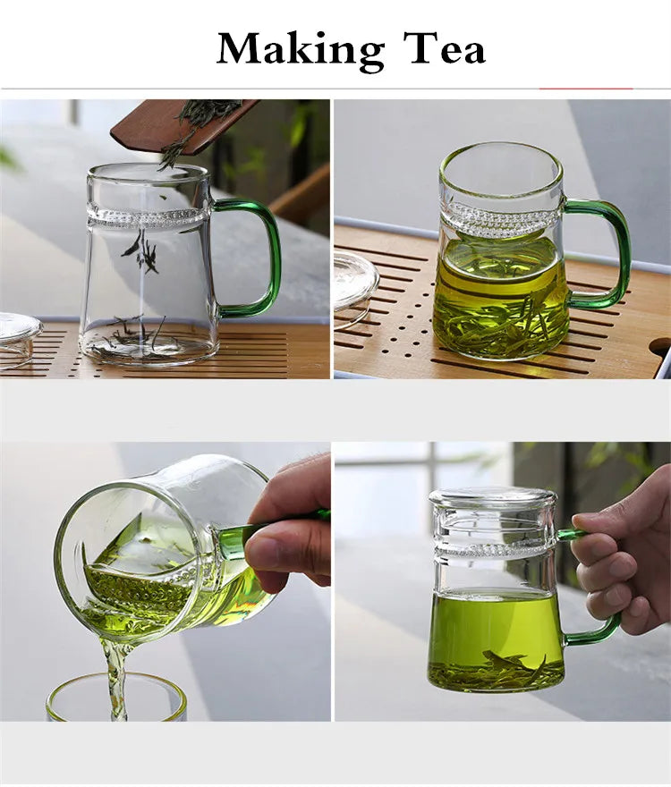 Heat-Resistant Glass Teacup with Filter