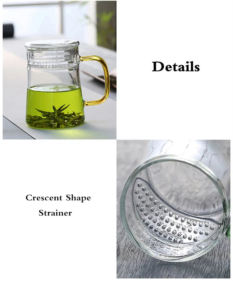 Heat-Resistant Glass Teacup with Filter