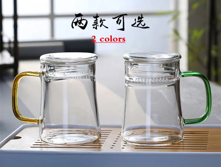 Heat-Resistant Glass Teacup with Filter