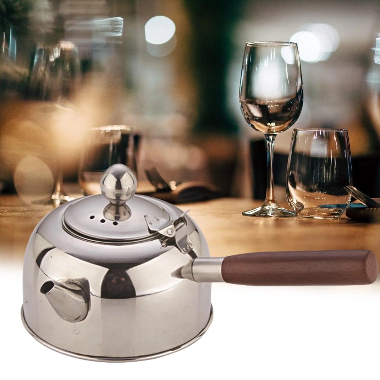 Stainless Steel Gongfu Tea Kettle With Induction Cooker Flat Bottom Pot