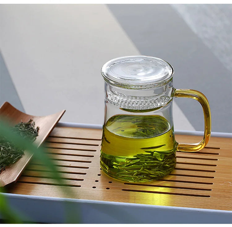 Heat-Resistant Glass Teacup with Filter