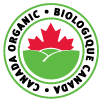 Canadian Organic logo with a green maple leaf on a white background