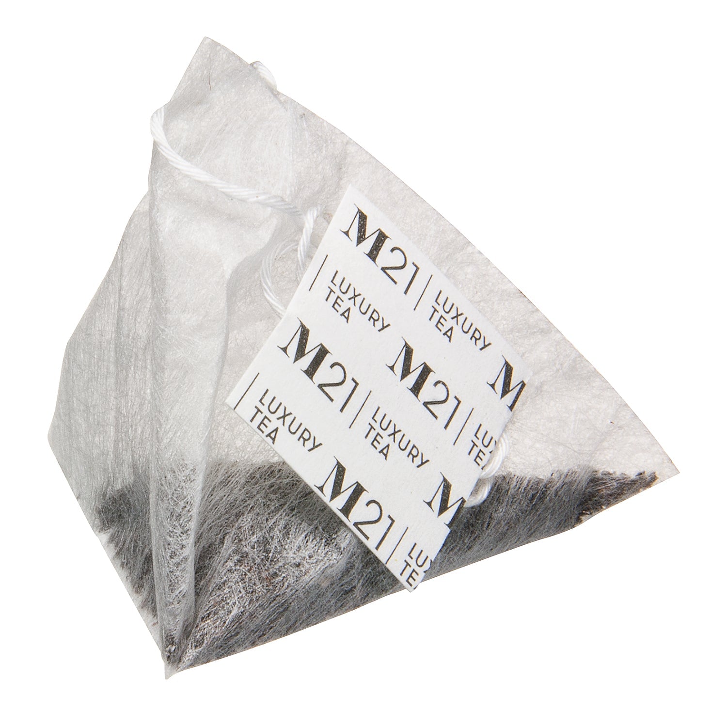 M21 luxury tea bag on a white background