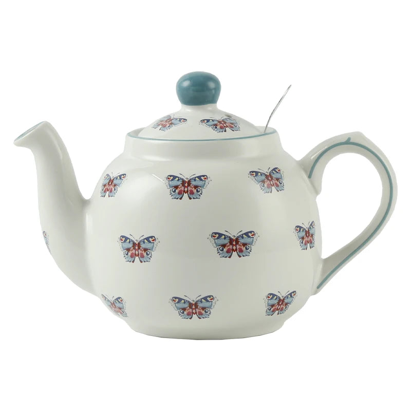 London Pottery 600ML butterfly Animal ceramic tetra tea pot infuser kettle tea maker