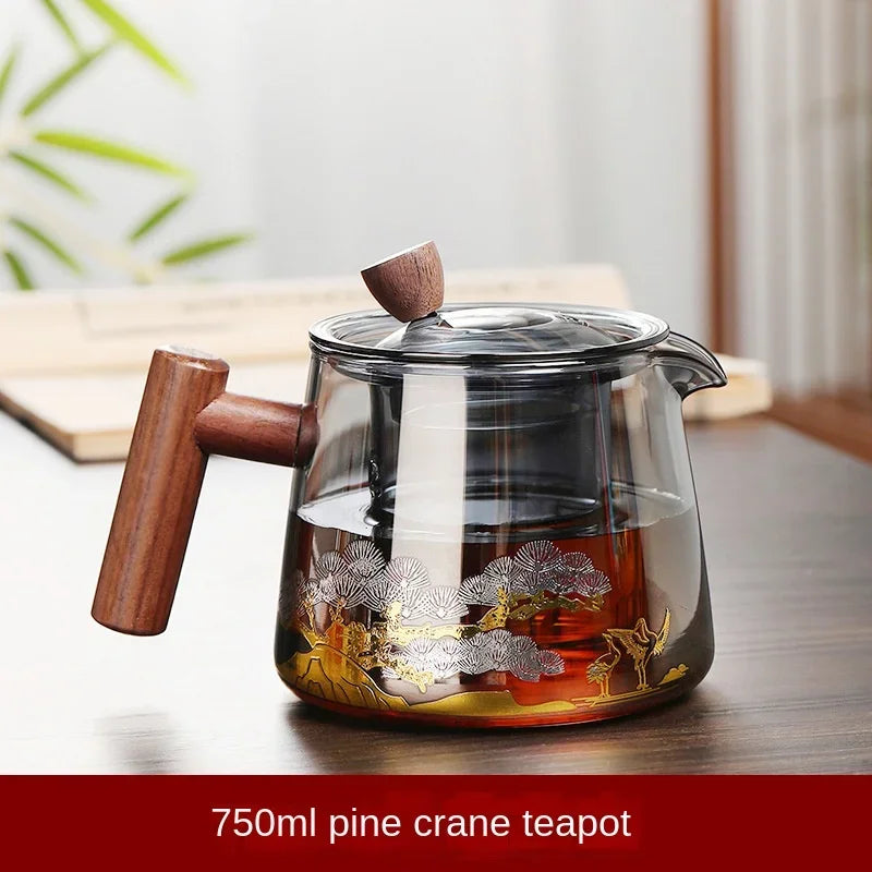 Hot Heat Resistant Glass Teapot With Stainless Steel Infuser