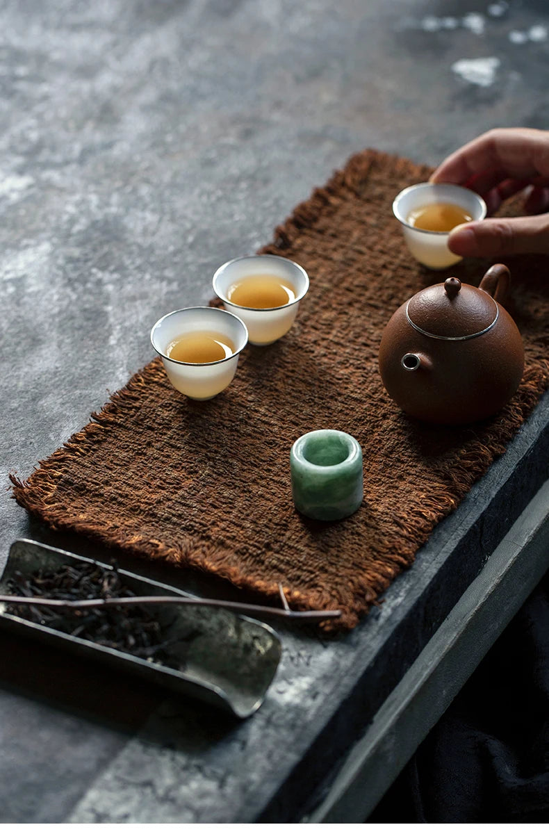 Tea mat, pure handmade table runner, pure cotton, thick coarse dry soaking