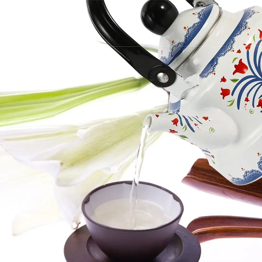 Teakettle Enamel Enamel Tea Kettle European Style 2.5L Tea Pot Comfortable