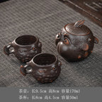 Purple Pottery Teapot Vintage Tea Infuser Pot Tea Soaking Kettle With Strainer Set