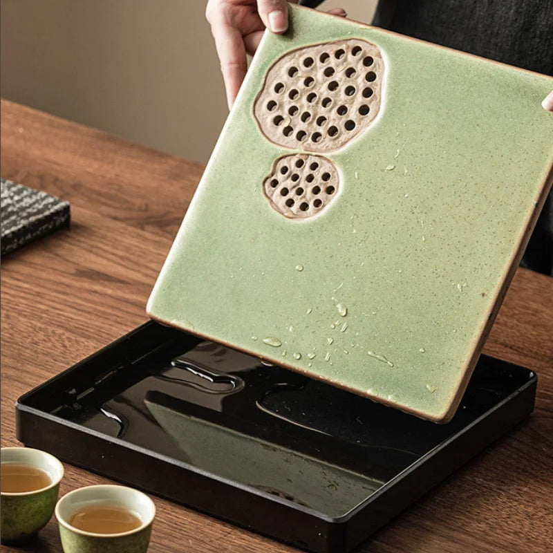 Kiln Transformation Kung Fu Tea Set Green Teapot Teacup Side Handle