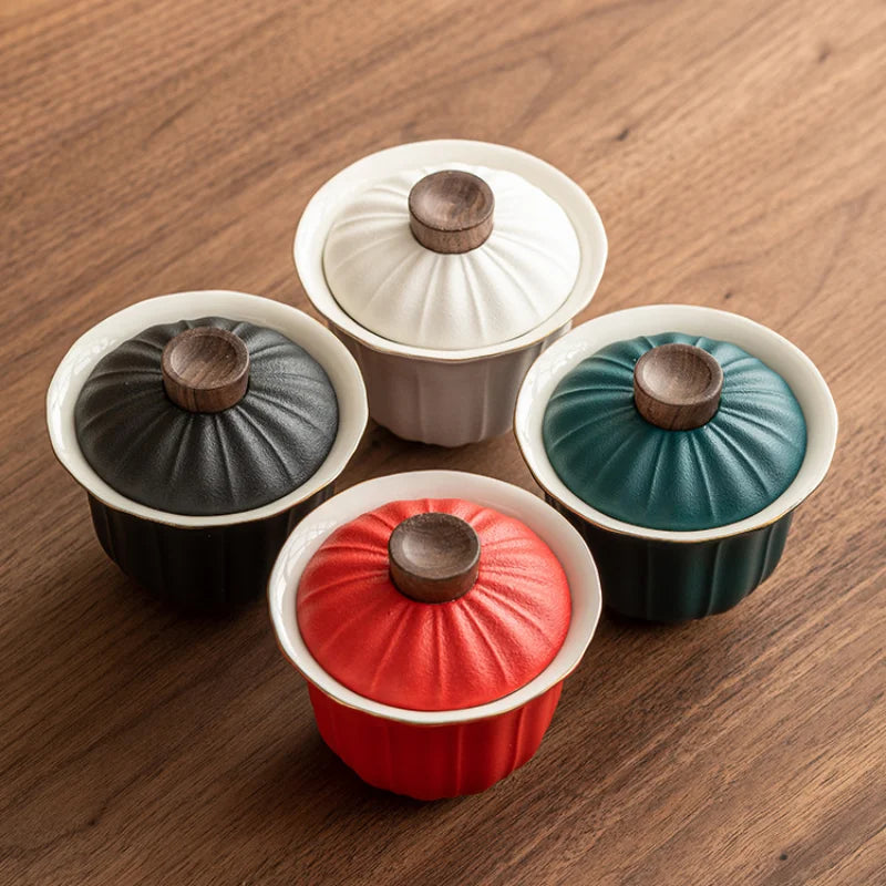 Glass Ceramic Travel Tea Set Portable Outdoor Teas  One Pot Two Cups Teas