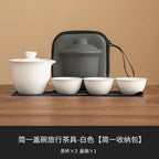 Glass Ceramic Travel Tea Set Portable Outdoor Teas  One Pot Two Cups Teas