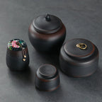 Porcelain Purple pottery tea can Sealed moisture-proof jar ceramic