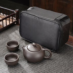 Purple Clay Travel Tea Set Outdoor Portable Kung Fu Tea Set Teas Infuser