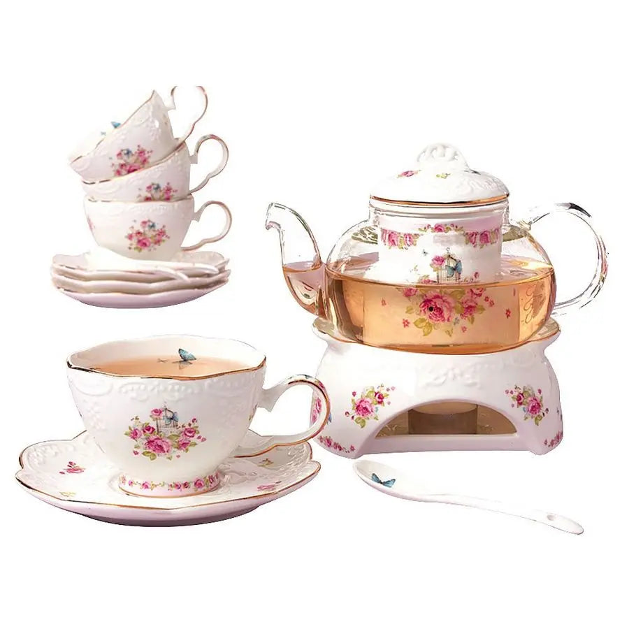 16pc Vintage Floral Tea Set