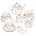 21pc Gold Vine Porcelain Tea Set