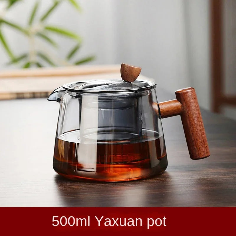 Hot Heat Resistant Glass Teapot With Stainless Steel Infuser