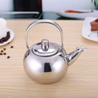 Teapot with Infuser Stainless Steel Tea Kettle Coffee Pot Portable Loose Leaf Hot Water Pot