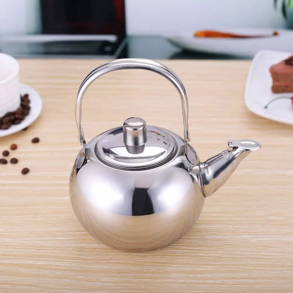 Teapot with Infuser Stainless Steel Tea Kettle Coffee Pot Portable Loose Leaf Hot Water Pot