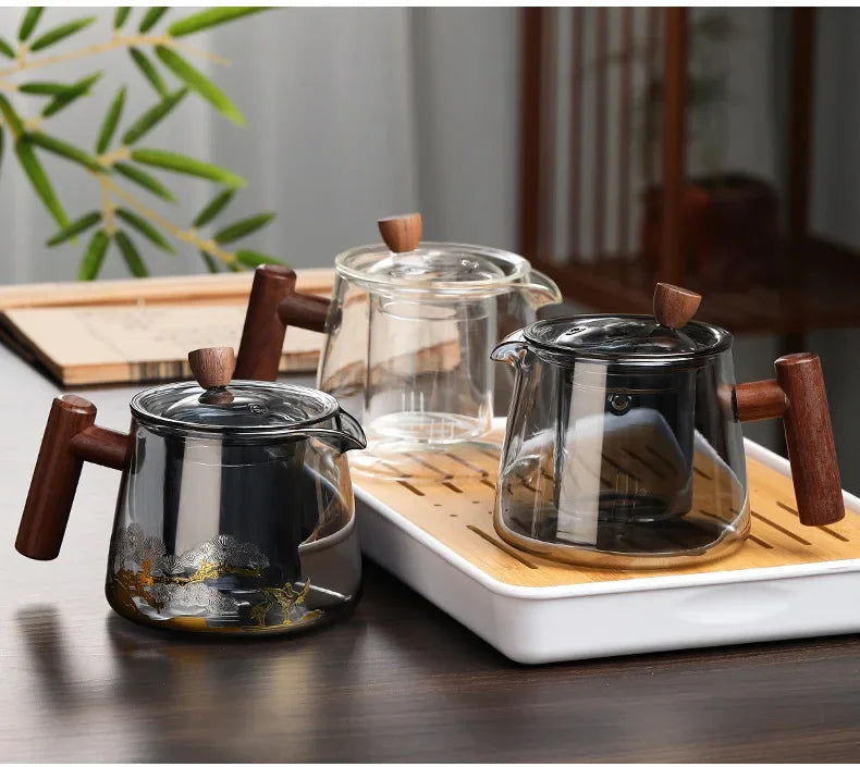 Hot Heat Resistant Glass Teapot With Stainless Steel Infuser
