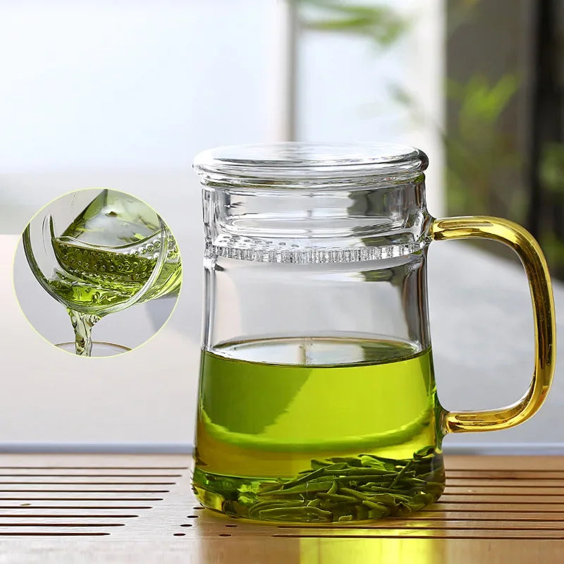 Heat-Resistant Glass Teacup with Filter