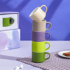 Small Ceramic Coffee Mug Set of 5, Milk and Tea Set , 2.7oz Mug for Tea