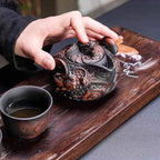 Ceramics Dragon Hand-held Pot Portable Travel Tea Set One Pot and Two Cups Kung Fu