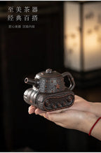 Purple Pottery Teapot Vintage Tea Infuser Pot Tea Soaking Kettle With Strainer Set