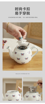 London Pottery 600ML butterfly Animal ceramic tetra tea pot infuser kettle tea maker
