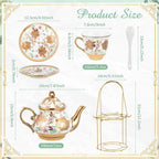 20pc Porcelain Tea Set with Holder