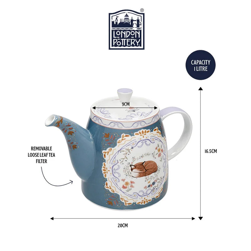 London Pottery 1 L  teapot ceramics matcha set fox tea pot tetra tea infuser kettle tea