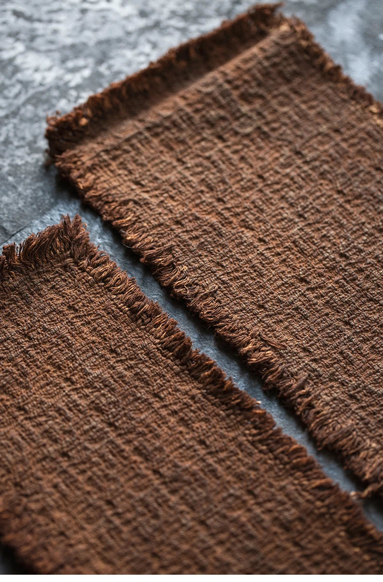 Tea mat, pure handmade table runner, pure cotton, thick coarse dry soaking