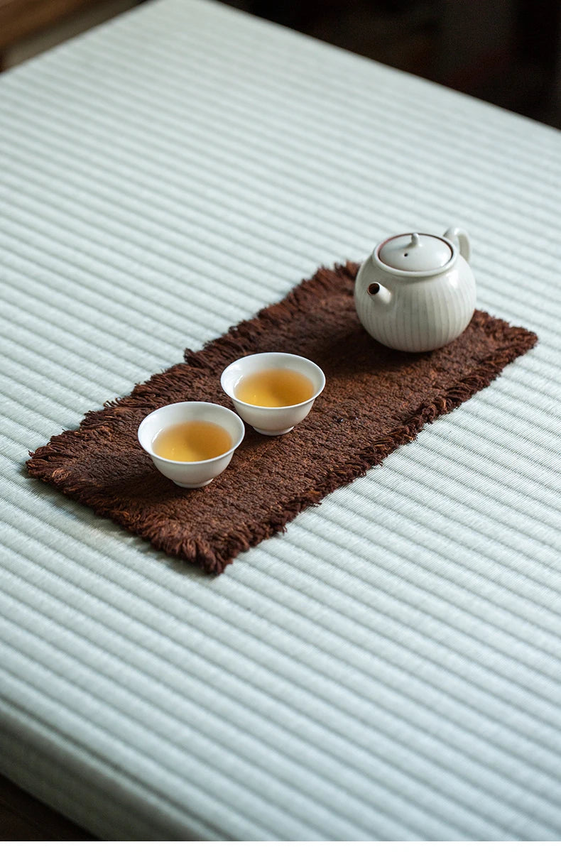 Tea mat, pure handmade table runner, pure cotton, thick coarse dry soaking