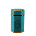 Hexagonal Tea Box Tinplate Tea Storage Tank Small Portable Sealed