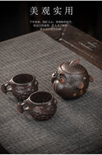 Purple Pottery Teapot Vintage Tea Infuser Pot Tea Soaking Kettle With Strainer Set