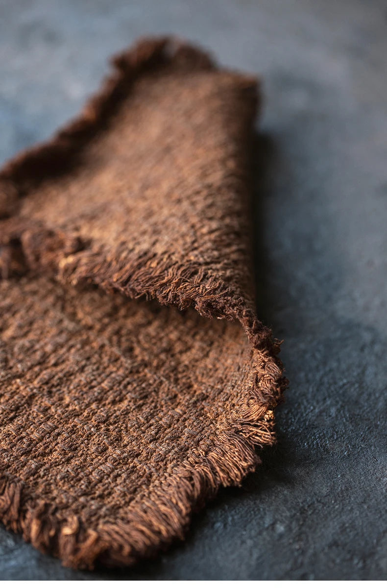 Tea mat, pure handmade table runner, pure cotton, thick coarse dry soaking