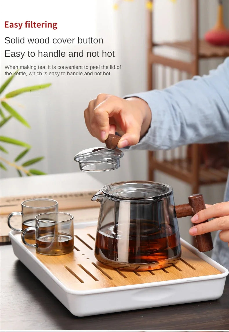 Hot Heat Resistant Glass Teapot With Stainless Steel Infuser