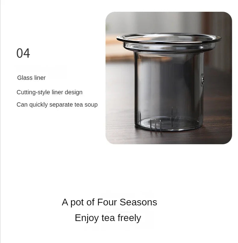 Hot Heat Resistant Glass Teapot With Stainless Steel Infuser