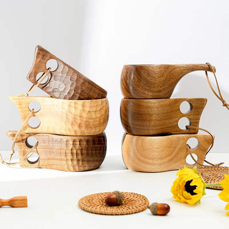 Home Wooden Craft Handmade Tea Milk Wooden Mug Coffee Mug
