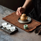 Tea mat, pure handmade table runner, pure cotton, thick coarse dry soaking