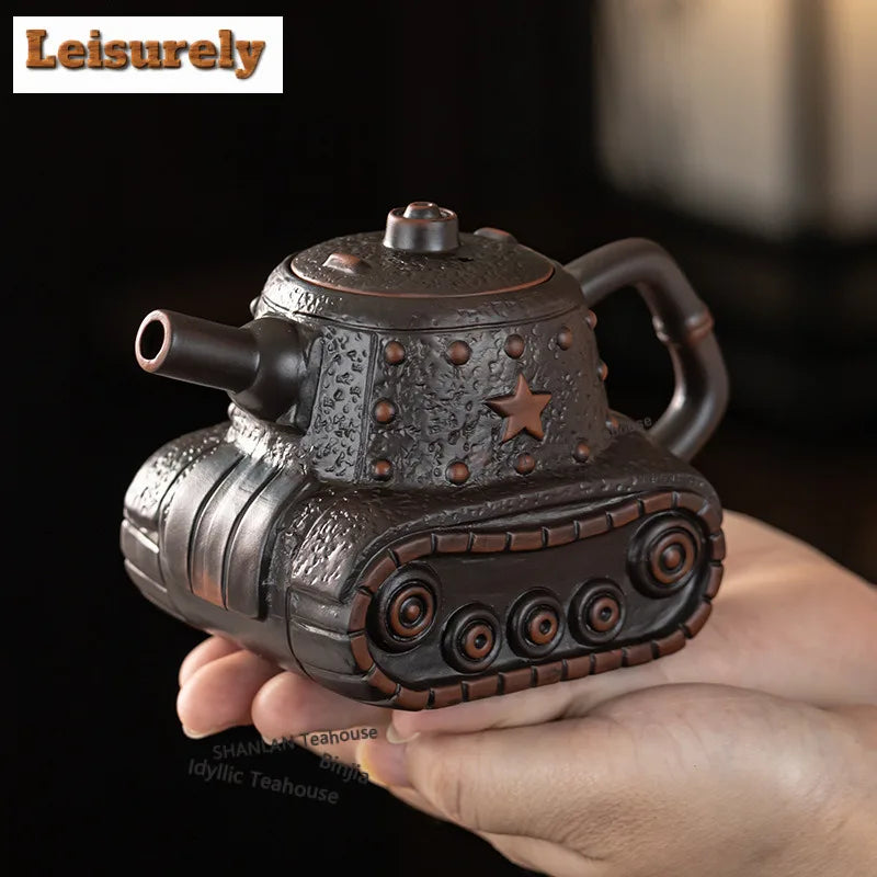 Purple Pottery Teapot Vintage Tea Infuser Pot Tea Soaking Kettle With Strainer Set
