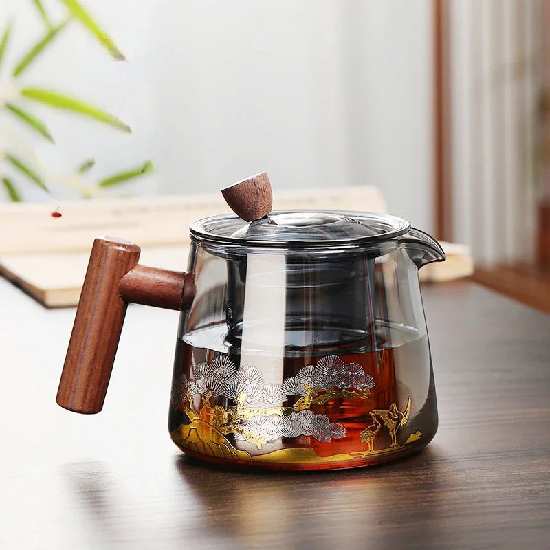 Hot Heat Resistant Glass Teapot With Stainless Steel Infuser