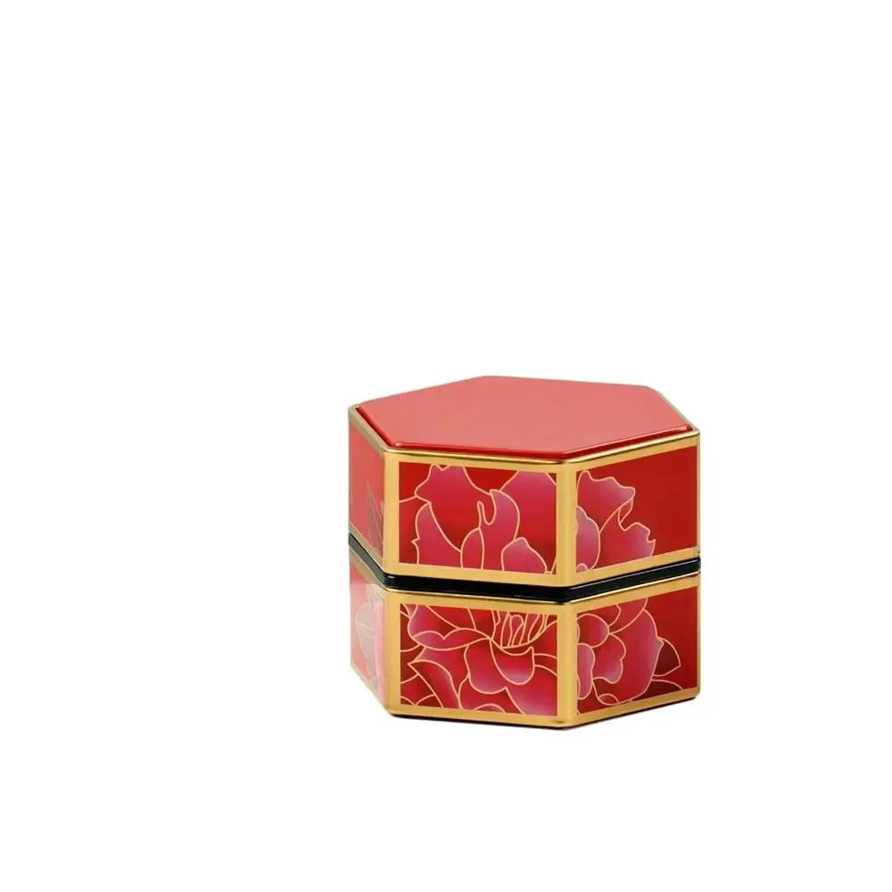 Hexagonal Tea Box Tinplate Tea Storage Tank Small Portable Sealed