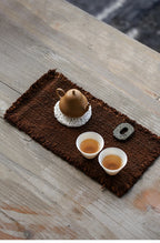 Tea mat, pure handmade table runner, pure cotton, thick coarse dry soaking