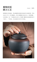 Porcelain Purple pottery tea can Sealed moisture-proof jar ceramic